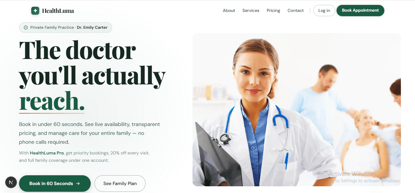 Public landing page